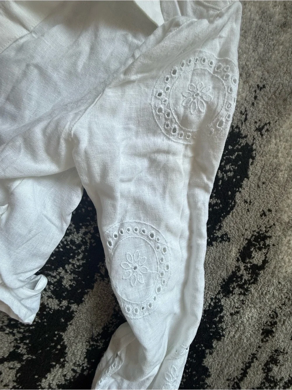 NWOT Rachel Zoe White Linen Blend Shorts Set Size Medium